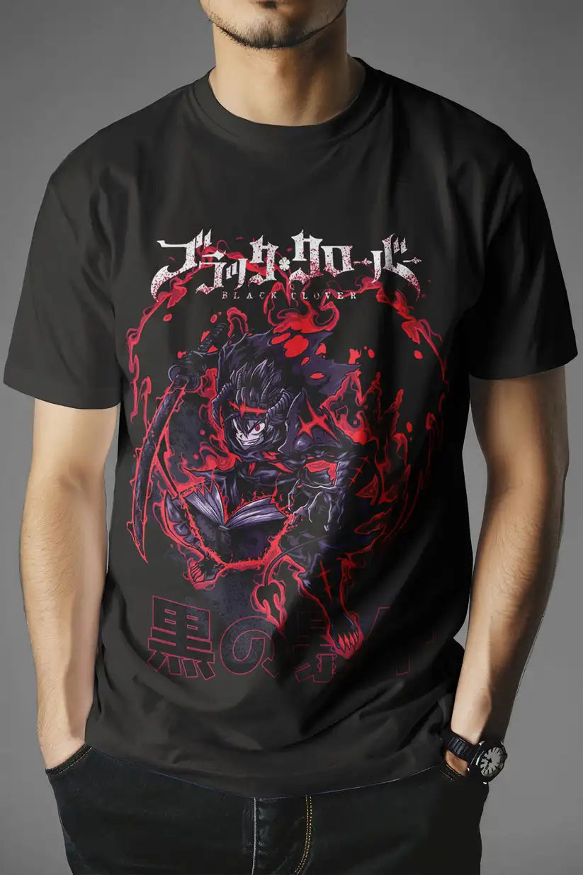Black Clover – Asta Black & Red T-shirt Unisexe